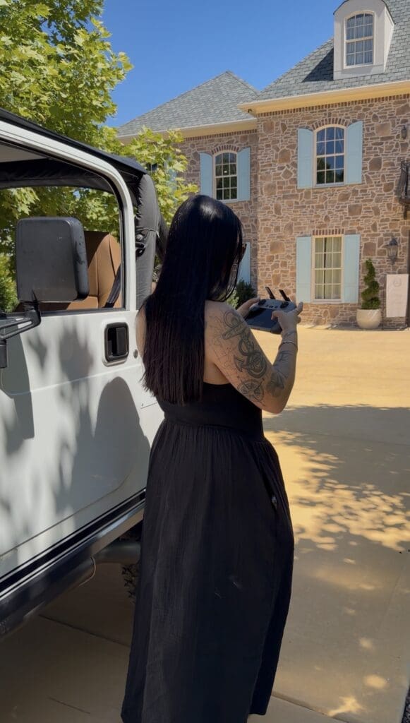 Wedding content creator capturing candid behind-the-scenes moments with a bride on her wedding day.